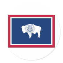 Wyoming State Flag Round Stickers