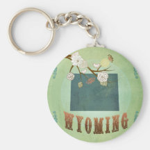 Wyoming State Map – Green Keychains
