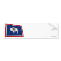 Wyoming Waving Flag Bumper Stickers