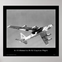 X-15 mated to a B-52 in captive flight - NASA Print