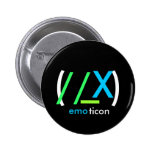 (//_X)emoticon Pinback Buttons