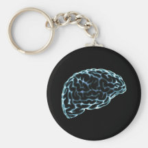X-RAY BRAIN SIDE VIEW BLUE KEY CHAINS