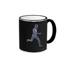 X-ray of the vascular system in a running man mugs