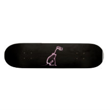 X-RAY PUPPY DOG SKELETON SITTING - PINK SKATE BOARD DECKS