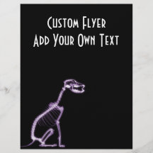 X-RAY PUPPY DOG SKELETON SITTING - PURPLE FLYERS