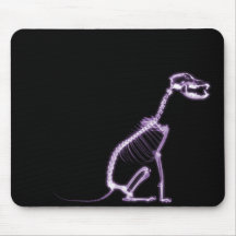 X-RAY PUPPY DOG SKELETON SITTING - PURPLE MOUSEPAD