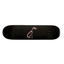 X-RAY PUPPY DOG SKELETON SITTING - RED SKATE DECK