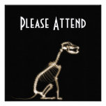 X-RAY PUPPY DOG SKELETON SITTING - SEPIA CUSTOM INVITES