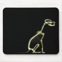 X-RAY PUPPY DOG SKELETON SITTING - YELLOW MOUSE PADS