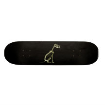 X-RAY PUPPY DOG SKELETON SITTING - YELLOW SKATE DECKS