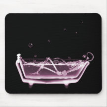 X-Ray Skeleton B&W Bath Time Pink Mouse Pads