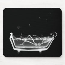 X-Ray Skeleton B&W Bath Time Tub Mousepad