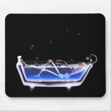 X-Ray Skeleton B&W Bath Time Tub Original Mousepad