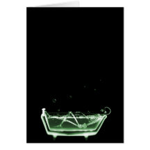 X-Ray Skeleton Bath Black Green Cards
