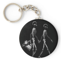 X-Ray Skeleton Couple Travelling Black White
