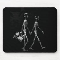 X-Ray Skeleton Couple Travelling Black White