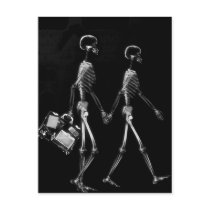 X-Ray Skeleton Couple Travelling Black White