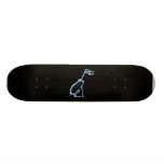 X-RAY SKELETON DOG SITTING - BLUE & BLACK SKATEBOARD DECK