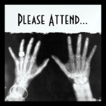 X-Ray Skeleton Hands & Jewellery - B&W invitations
