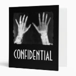 X-Ray Skeleton Hands & Jewellery -CONFIDENTIAL B&W 3 Ring Binder