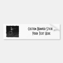 X-RAY SKELETON JOY LEAP B&W BUMPER STICKERS