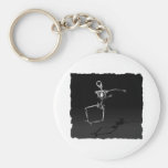 X-RAY SKELETON JOY LEAP B&W KEYCHAIN