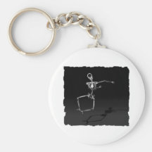 X-RAY SKELETON JOY LEAP B&W KEYCHAIN