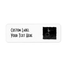 X-RAY SKELETON JOY LEAP B&W RETURN ADDRESS LABEL