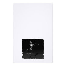 X-RAY SKELETON JOY LEAP B&W PERSONALIZED STATIONERY