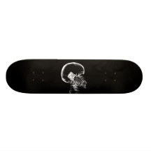 X-RAY SKELETON ON CELL PHONE BLACK & WHITE SKATEBOARD DECKS