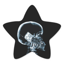 X-RAY SKELETON ON CELL PHONE BLUE