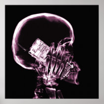 X-RAY SKELETON ON CELL PHONE - PINK