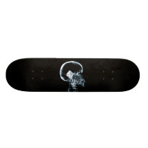 X-RAY SKELETON ON PHONE - BLUE SKATE BOARD