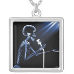 X-Ray Skeleton On Retro Microphone Necklaces