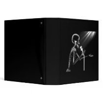 X-RAY SKELETON SINGING ON RETRO MIC - B&W