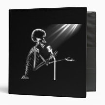X-RAY SKELETON SINGING ON RETRO MIC - B&W BINDER