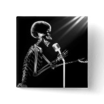 X-RAY SKELETON SINGING ON RETRO MIC - B&W