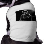 X-RAY SKELETON SINGING ON RETRO MIC - B&W DOGGIE TEE SHIRT