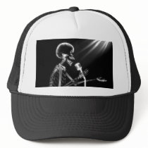 X-RAY SKELETON SINGING ON RETRO MIC - B&W