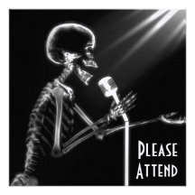 X-RAY SKELETON SINGING ON RETRO MIC - B&W CUSTOM ANNOUNCEMENT