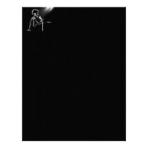 X-RAY SKELETON SINGING ON RETRO MIC - B&W LETTERHEAD DESIGN