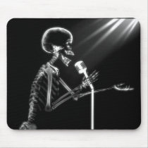 X-RAY SKELETON SINGING ON RETRO MIC - B&W