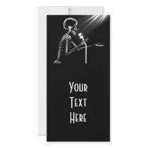 X-RAY SKELETON SINGING ON RETRO MIC - B&W