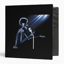 X-RAY SKELETON SINGING ON RETRO MIC - BLUE 3 RING BINDERS