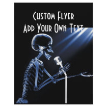 X-RAY SKELETON SINGING ON RETRO MIC - BLUE