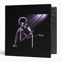 X-RAY SKELETON SINGING ON RETRO MIC - PURPLE BINDERS
