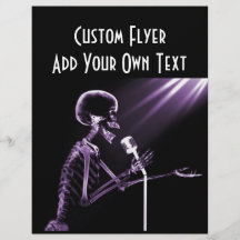 X-RAY SKELETON SINGING ON RETRO MIC - PURPLE FULL COLOUR FLYER