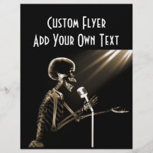 X-RAY SKELETON SINGING ON RETRO MIC - SEPIA CUSTOM FLYER
