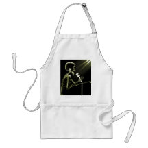 X-RAY SKELETON SINGING ON RETRO MIC - YELLOW APRONS