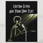 X-RAY SKELETON SINGING ON RETRO MIC - YELLOW FULL COLOUR FLYER